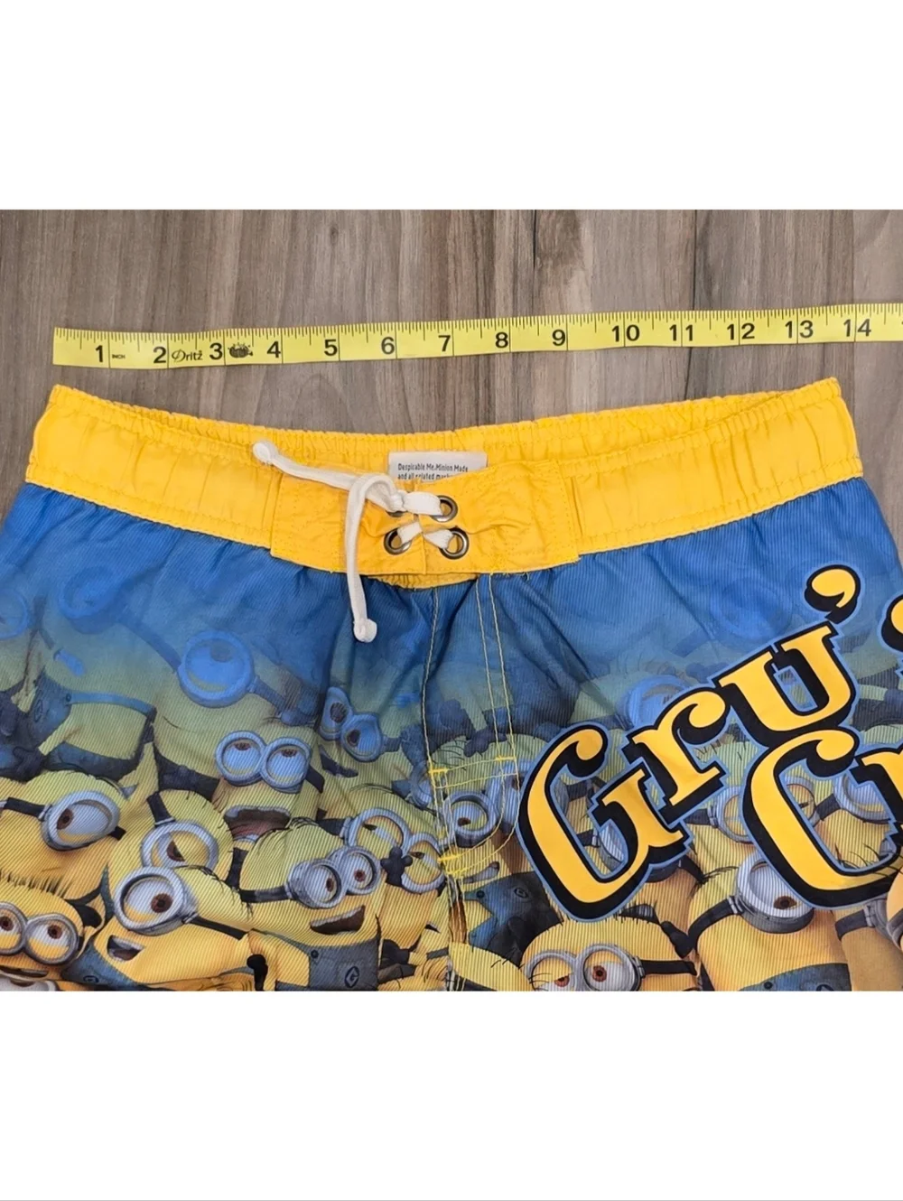 Despicable Me Minions Swim Trunks Boys Large Yellow Graphic Swim Shorts